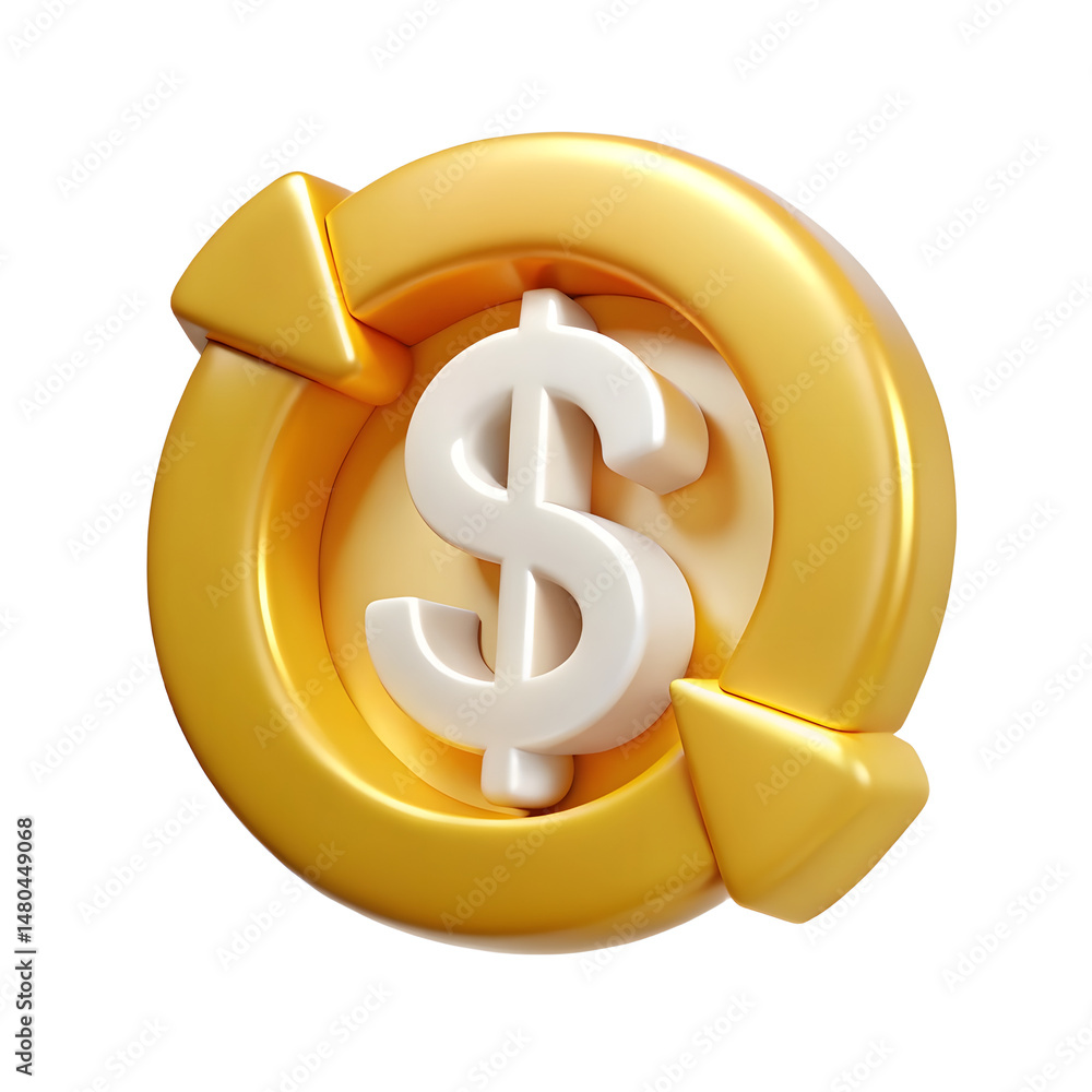 Obraz premium This 3d golden dollar symbol represents wealth and finance in business