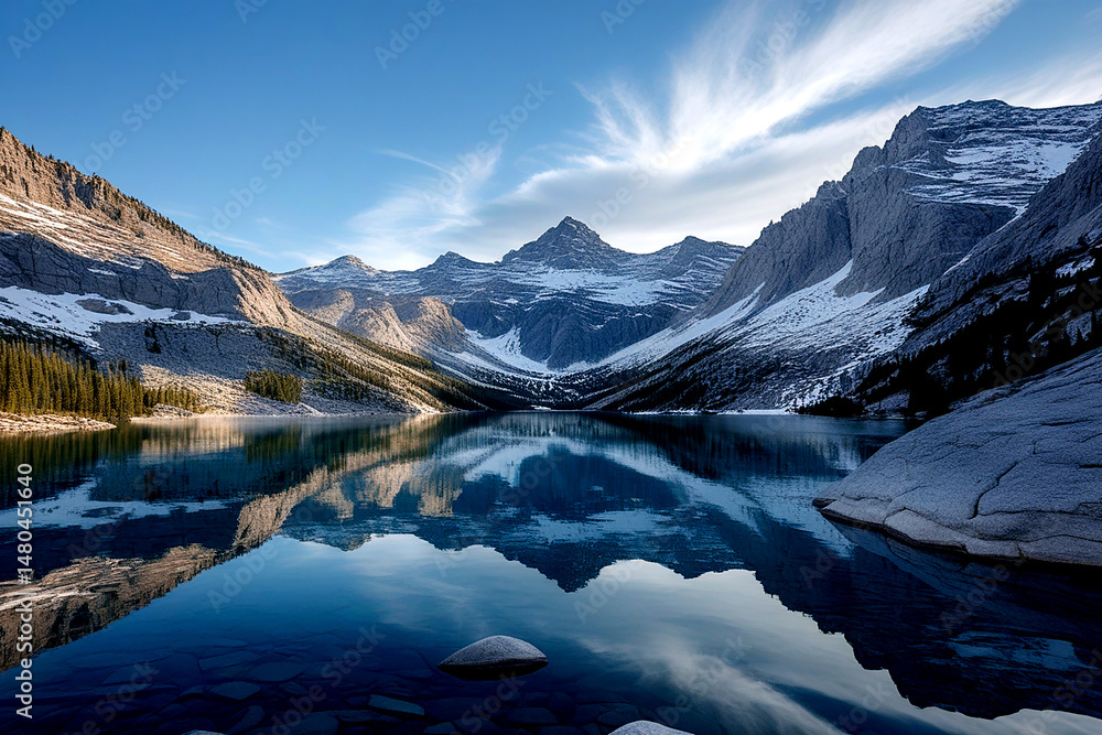 Fototapeta premium mountain lake reflection