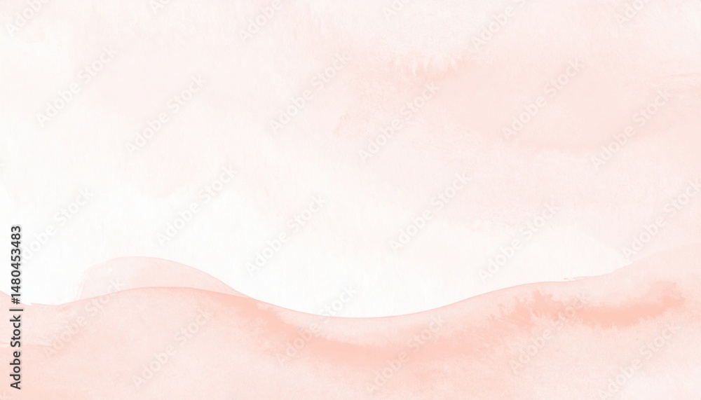 Fototapeta premium Soft watercolor waves abstract art digital illustration calm environment minimalist view serenity concept