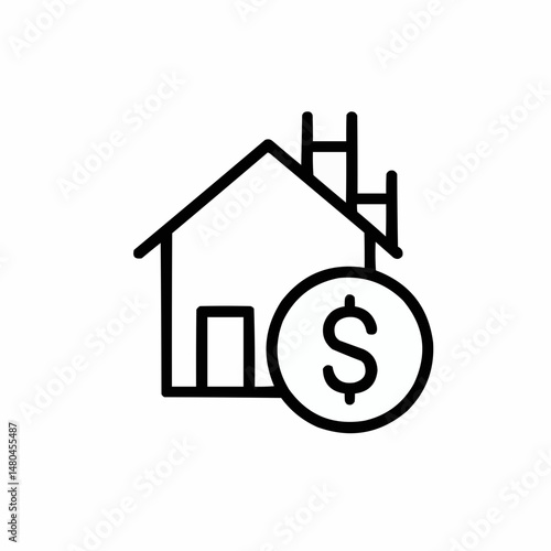 House under construction with a dollar sign — mortgage funding new builds.