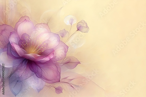 flor translucida en fondo blanco