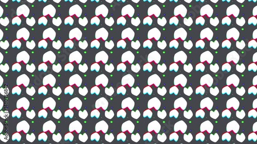 Abstract Colorful Retro Transition Shape Pattern Animation on Grey Background. Animation of vivid colorful loop movement speed pixelated shapes on grey background. Comic party geometric