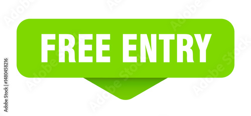 free entry sticker. free entry sign on transparent background