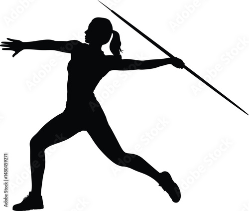 Javelin Throw female Vector Icon Athletics Silhouette