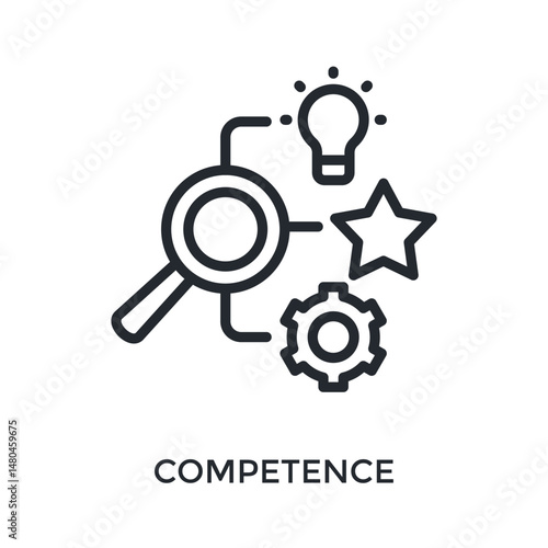 Competence Icon Outline Style. Vector Illustration For Graphic Design