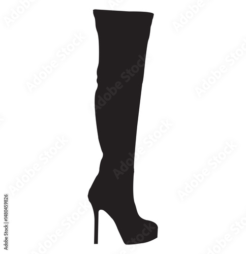 high heel boot silhouette female legs black shoes silhouette vector, High heel boots clipart . 