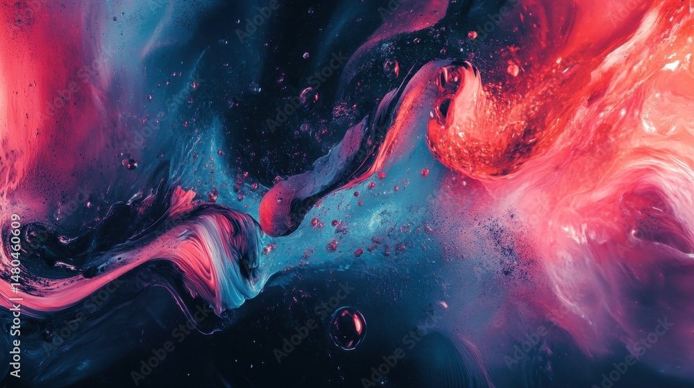 Abstract background with swirling red and blue colors. Fluid art with vibrant hues creating a dynamic and visually striking design. Liquid art with a sense of depth and movement. Abstract background with swirling red and blue colors. Fluid art with vibrant hues creating a dynamic and visually striking design. Liquid art with a sense of depth and movement.