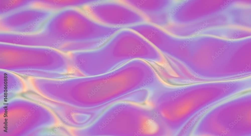 Obraz premium Abstract Holographic Background Pink, Purple, and Iridescent Fluid Texture