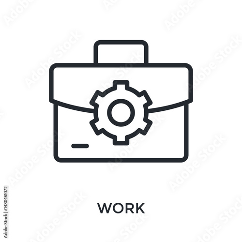 Work Icon Outline Style. Vector Illustration For Graphic Design