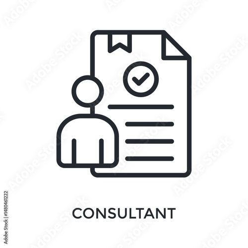 Consultant Icon Outline Style. Vector Illustration For Graphic Design