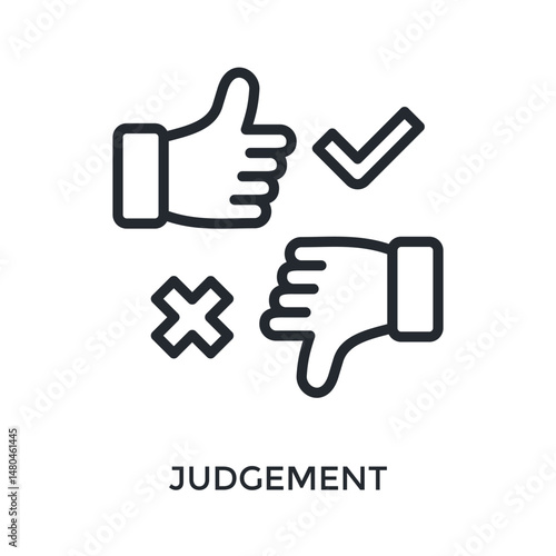 Judgement Icon Outline Style. Vector Illustration For Graphic Design