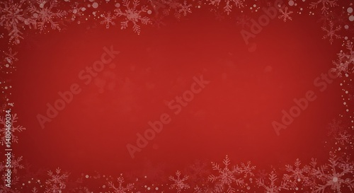 Red background with subtle textured snowflakes, simple seasonal style
