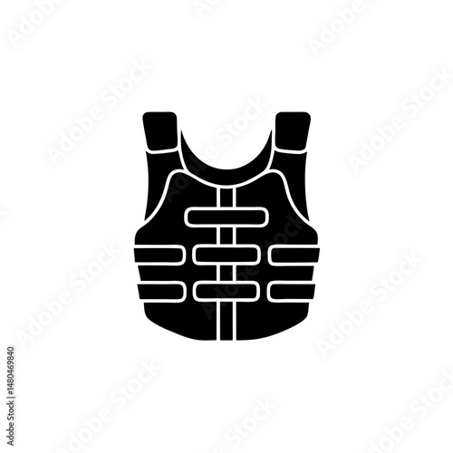 creative details Outline silhouette Bulletproof vest icon vector illustration 