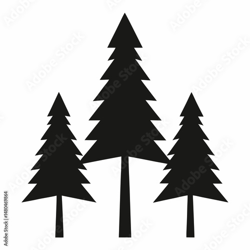 set of christmas trees