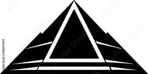 Egyptian Pyramid Silhouette Vector Illustration 
