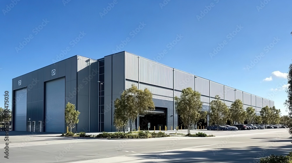 Obraz premium Modern Industrial Warehouse with Large Loading Docks
