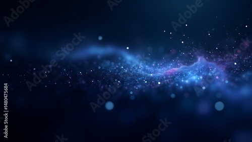 Abstract blue background with sparkling lights and particles creating a dreamy and magical effect for any creative projects