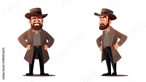 Professional Criminal Cartoon Vector Illustration on White Background for Design Projects