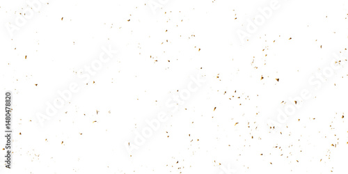 Vector gold particles confetti glitter on transparent background.  Gold sparks and doted golden glitter special light effect celebration background. 
