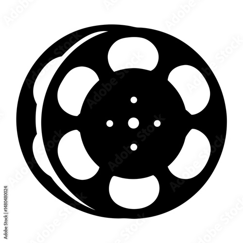 Film Reel Silhouette A timeless icon representing cinema and motion picture history