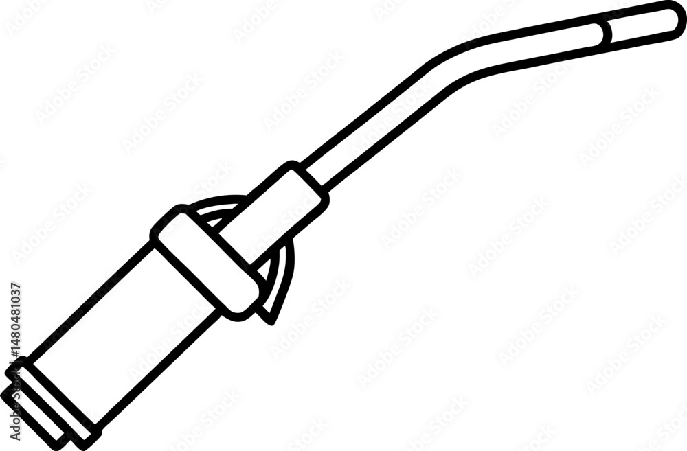 Fototapeta premium Gas Pump Nozzle Line Art Vector Illustration