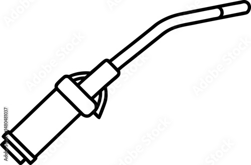 Gas Pump Nozzle Line Art Vector Illustration