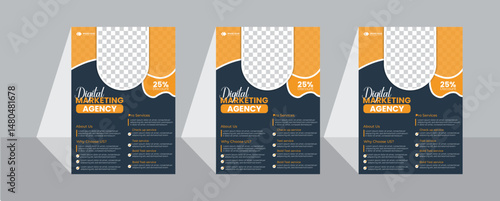 Corporate business flyer template design set with blue, Purple indigo, Turkish blue, blue deep, marron, Royal purple, and imperial purple, color. marketing, business proposal, promotion, advertise