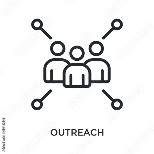 Outreach Icon Outline Style. Vector Illustration For Graphic Design