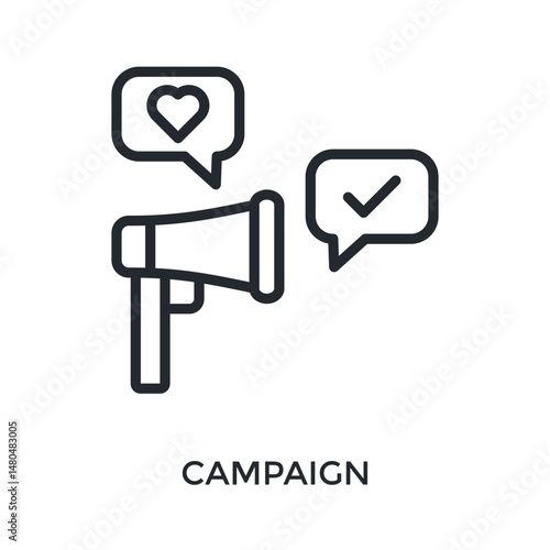 Campaign Icon Outline Style. Vector Illustration For Graphic Design
