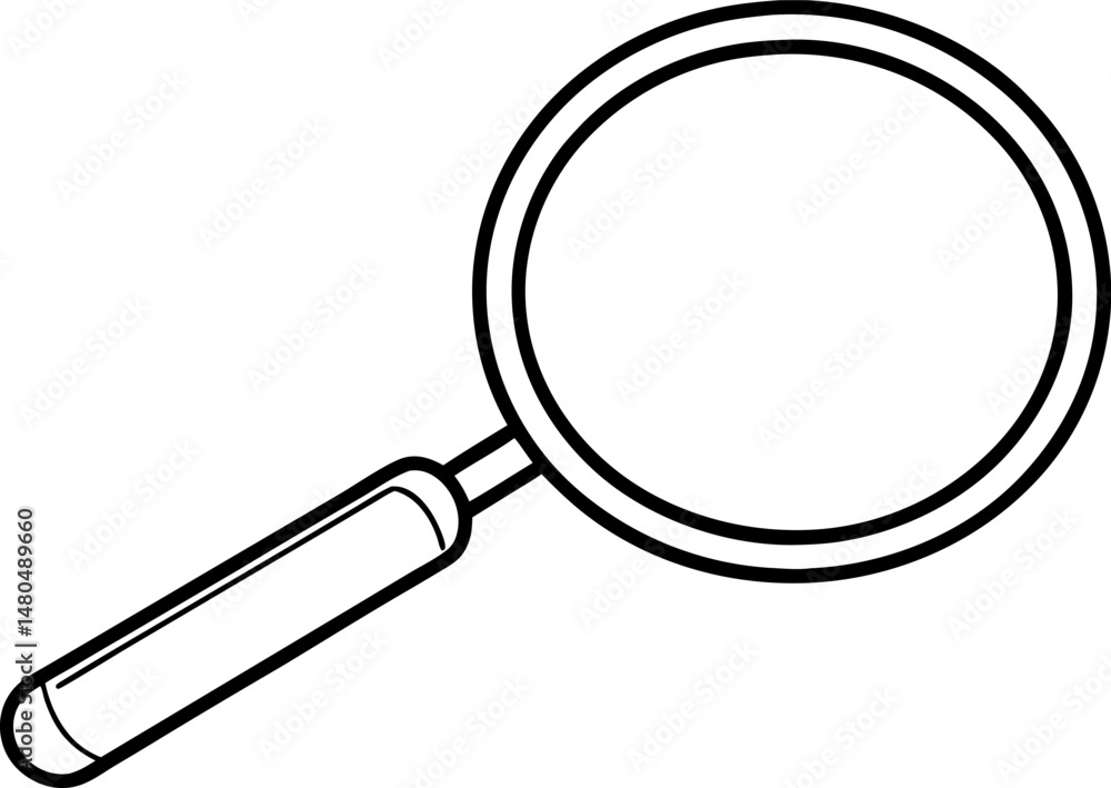 Magnifying Glass Line Art Vector Illustration Magnifying Glass Line Art Vector Illustration