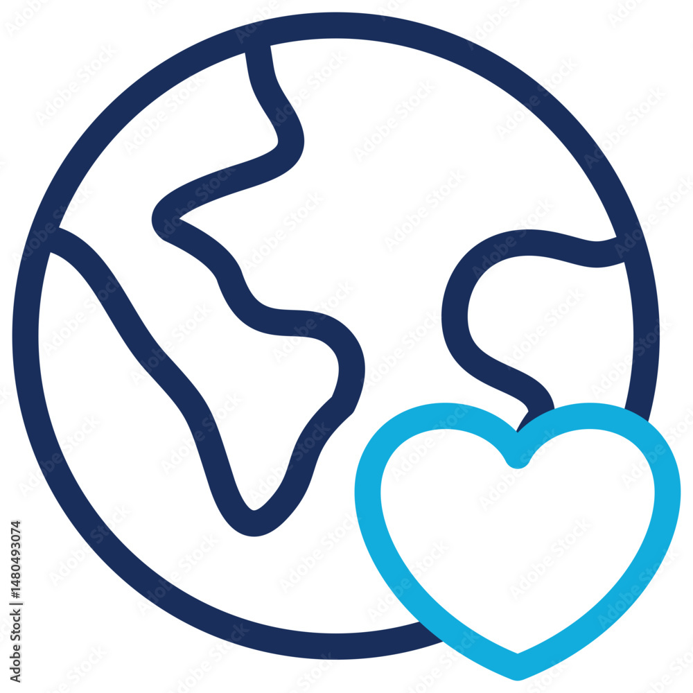 Obraz premium Earth Heart Icon
