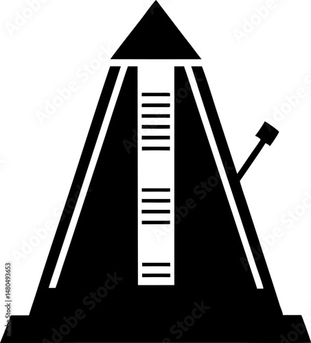 Metronome Ticking Silhouette Vector  