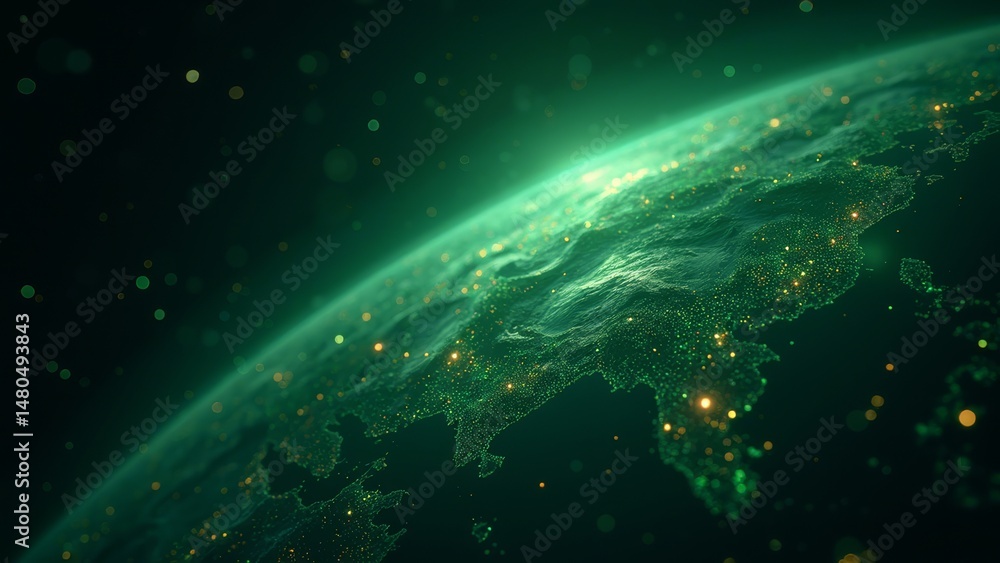 Fototapeta premium The Earth's Landscape in Space