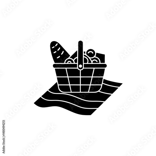 creative details Outline silhouette Picnic icon vector illustration 