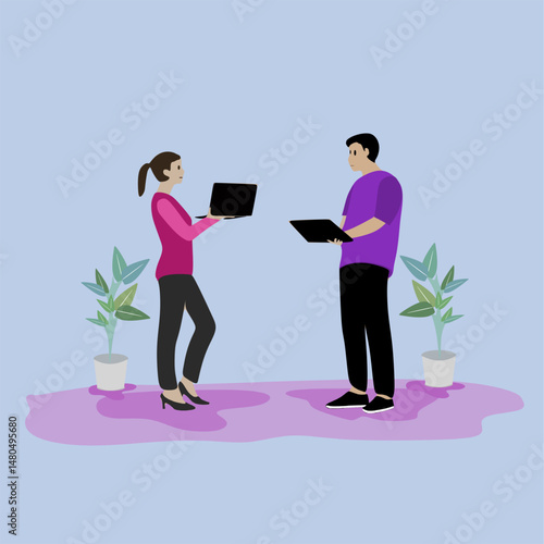 Vector illustration featuring diverse professions including business professionals in office meetings, doctors, nurses, chefs, and teachers. Scenes show different types of communication such as team d