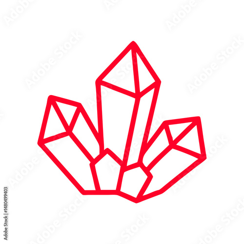 Red Amethyst Crystal Cluster Outline Icon