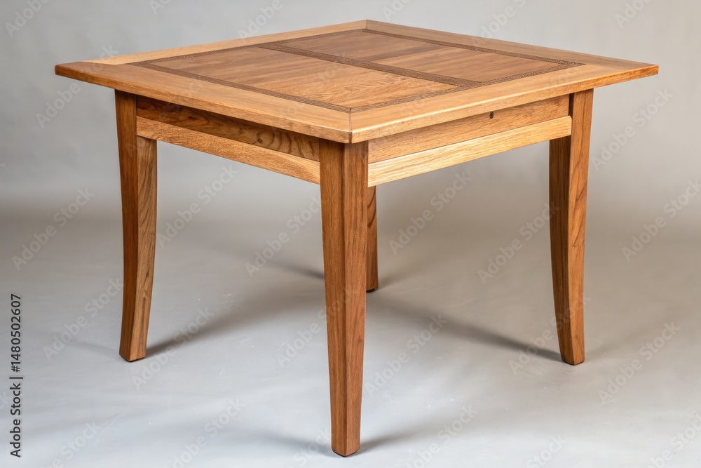 Wooden Folding Table With Square Top and Straight Legs Generative AI Wooden Folding Table With Square Top and Straight Legs Generative AI