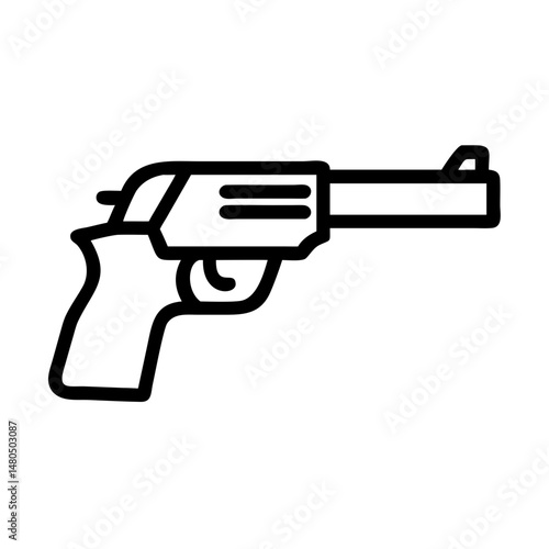Stylized Gun Icon - Post-Apocalyptic Design