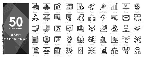 Icons representing gestures, touch points, and mobile interface controls.
