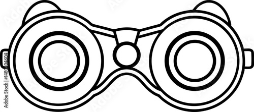 Steampunk Goggles Line Art Vector Illustration
