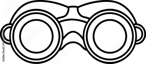 Steampunk Goggles Line Art Vector Illustration