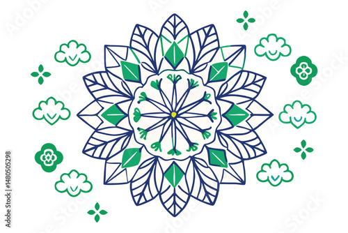 Petals shaped with soft polygonal edges softened into cloud-like transitions