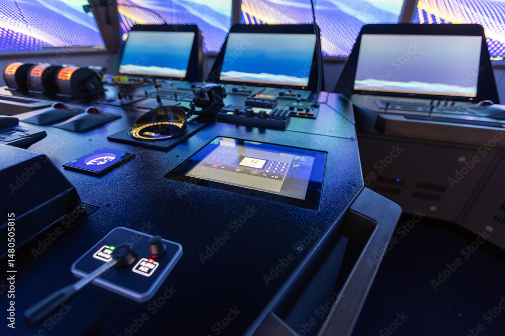 custom made wallpaper toronto digitalMarine navigation simulator. Control room of a ship,