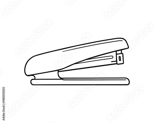 Black Line art of a stapler vector graphic, office supplies, outline