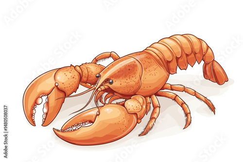 Vibrant Lobster Graphic for Seafood Menu