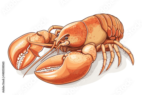 Vibrant Lobster Graphic for Seafood Menu