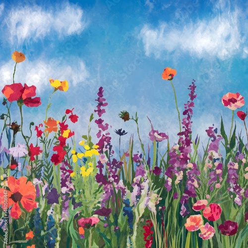 Wallpaper Mural Colorful Watercolor Flower Vector Painting Torontodigital.ca