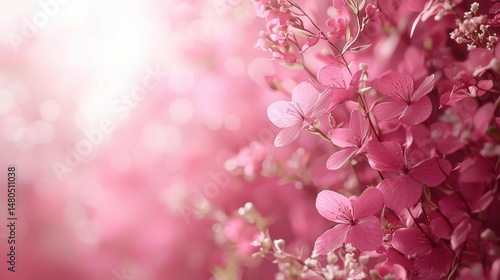 Wallpaper Mural Soft Pink Floral Background with Blurred Bokeh Effect for Design Torontodigital.ca