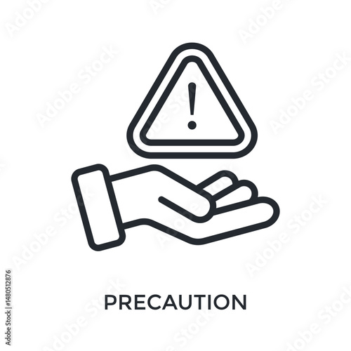 Precaution Icon Outline Style. Vector Illustration For Graphic Design