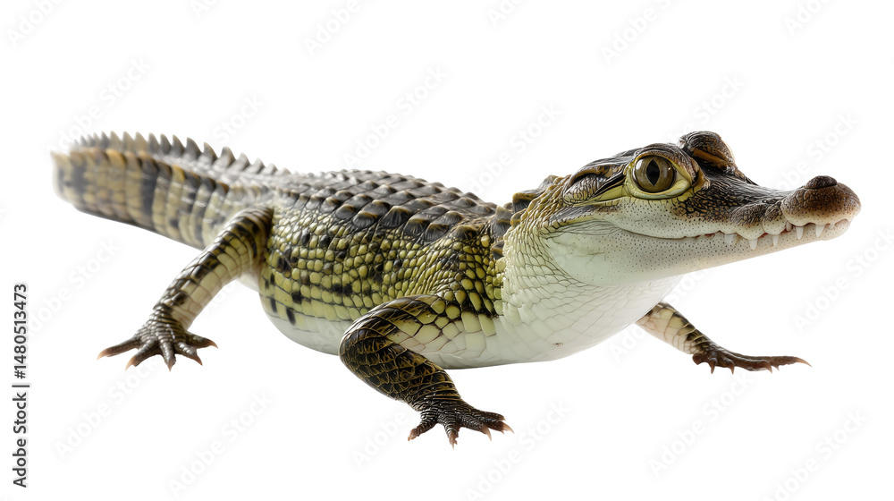 Juvenile Caiman Portrait: A captivating portrait of a young caiman, showcasing its intricate scales, sharp teeth, and alert gaze. Juvenile Caiman Portrait: A captivating portrait of a young caiman, showcasing its intricate scales, sharp teeth, and alert gaze.
